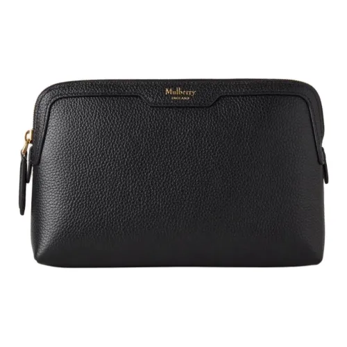 Mulberry Классический Small Grain Кожа Косметичка Маленькая Женская Черная