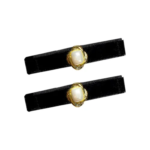 SENDME Фланель Заколки для волос Черный Бархат Жемчужный бантик Заколка для волос, 2 штуки Набор Женские