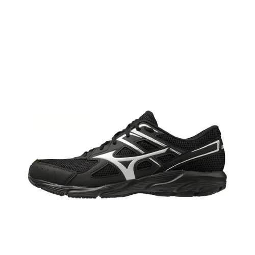 Mizuno Shock Absorbers Slip-resistant Abrasion-resistant Breathable Low-top Running Shoes Unisex White Black Мицубо Шок Абсорберы Противоскользящие Устойчивые к истиранию Дышащие Низкие Кеды для бега Унисекс Белый Черный