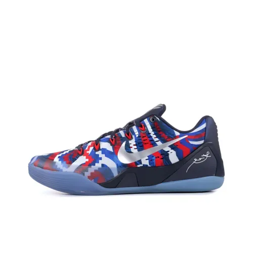 Nike Kobe 9 EM Low 'INDEPENDENCE Day' Нескользящий Легкий Низкий Топ Баскетбольные Кроссовки Мужской Кобальтовый Синий