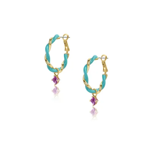 HEYUISLAND Эксклюзивные Серьги с Бриллиантами Зеленые Розовые Красные Женские