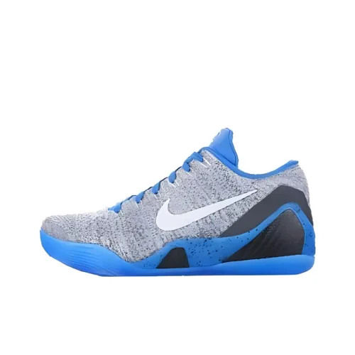 Nike Kobe 9 Elite Low Anti-Slip Lightweight Low-Top Баскетбольные кроссовки Мужские Серый Синий