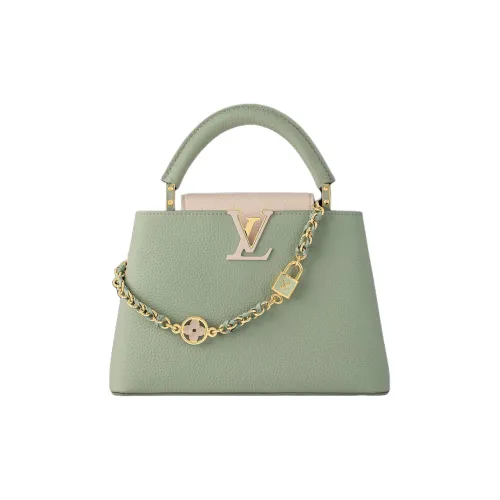 LOUIS VUITTON Capucines Taurillon Кожа Capson Сумка Маленькая Женская Зеленая