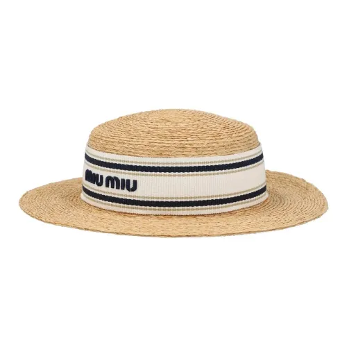 MIU MIU Raffia Bucket Hats Women's Brown