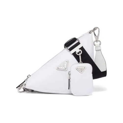 PRADA Triangle Переработанный Нейлон Сумка через плечо Сумка на плечо Женская Белая