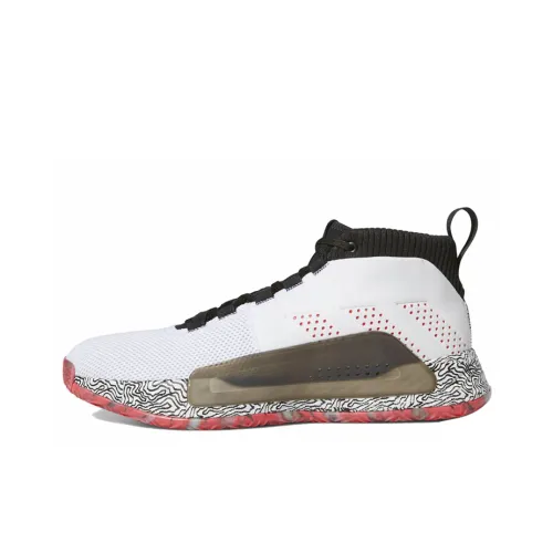 Adidas D Lillard 5 Нескользящий Легкий MID Баскетбольные кроссовки Мужской Белый Красный Международная версия