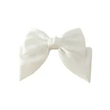 Белая большая заколка для волос с бантом