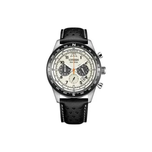 CITIZEN FF Collection Светильник Кварцевый механизм Коровья кожа Ремешок Часы Мужские Циферблат Серый