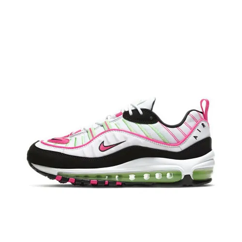 Nike Air Max 98 Low Топ Беговые кроссовки Женские Розовый зеленый