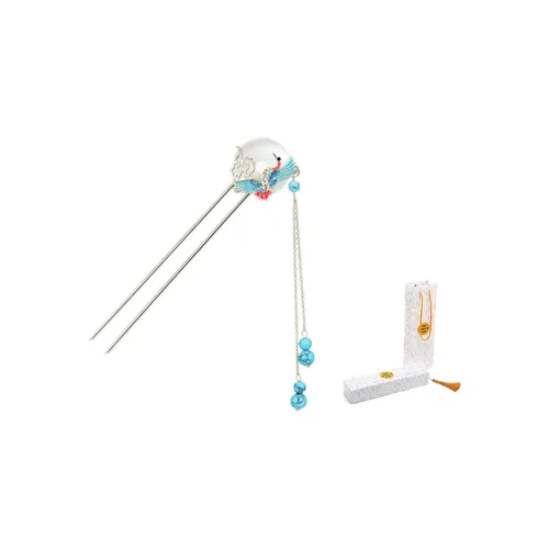 FREE RABBITⅡ Шпильки для волос из сплава цвет шампанское золото стиль "Облако Журавль" женские