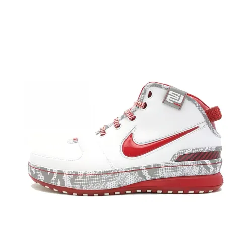 Nike Lebron 6 Ohio State Slip-Resistant MID Топ Винтажные Баскетбольные Кроссовки Мужские Белые
