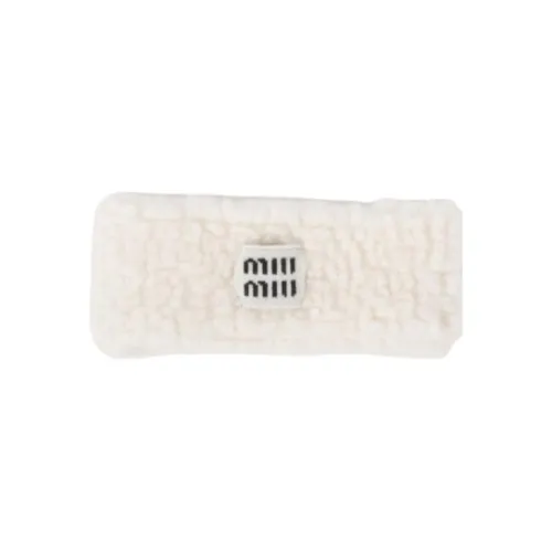 MIU MIU Резинки для волос из альпаки Женские Белые