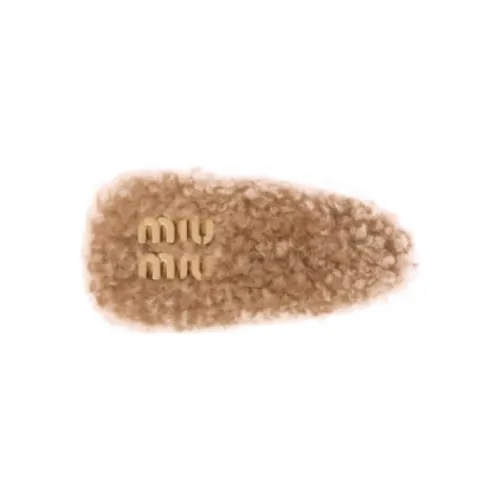 MIU MIU Кожа Металл Овчина Заколки для волос Женские Коричневый
