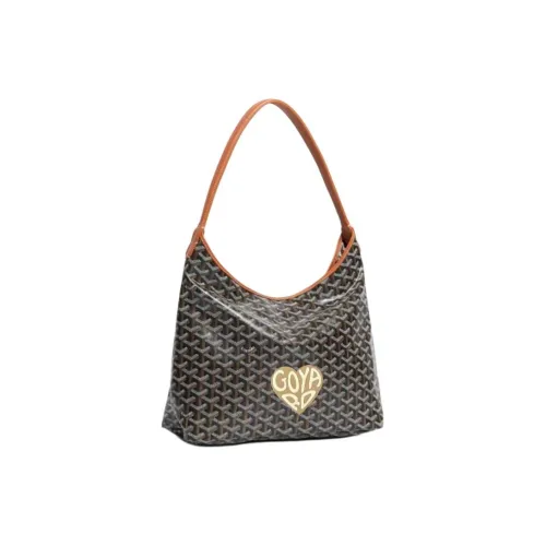 GOYARD Bohème Hobo Холст с кожей Сумка-хобо Сумка на плечо Женская Коричневый Светло-желтый Большой Сердце Edition