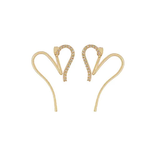 NATURALLYJOJO Серьги-гвоздики из серебра S925 с цирконием женские золотые