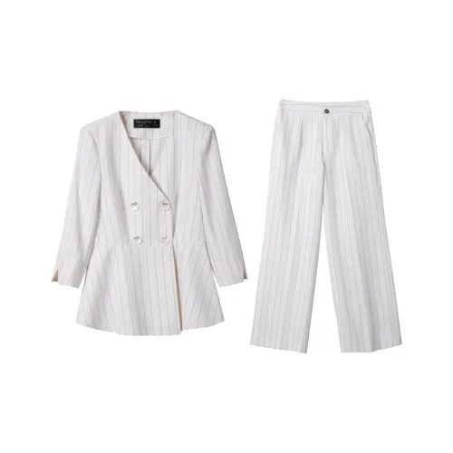 DonnaZilan Бизнес-костюм женский черно-белые полосы