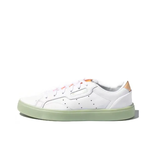 Adidas Originals Sleek Slip-resistant Low Top Скейтборд Кроссовки Женские Белые Янтарный