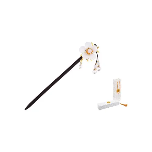 FREE RABBITⅡ Сплав Стекло Дерево Colored Нефритовые Шпильки для волос Белый Женские