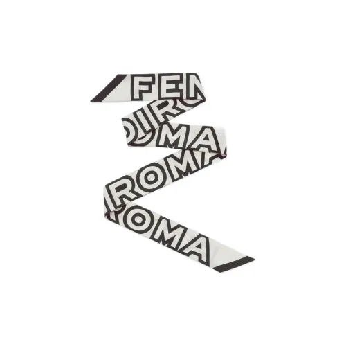 FENDI Шелк Волосы Полоска Женские Белый Черный