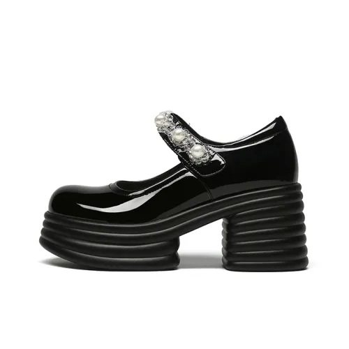 Daphne Грубый каблук Туфли Мэри Джейн 8 см Женские