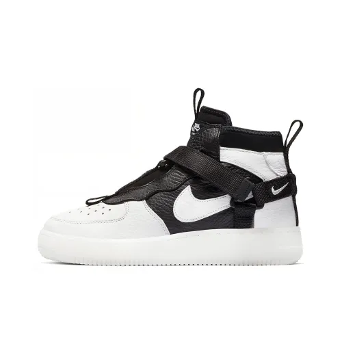 Nike Air FORCE 1 Utility MID Топ Скейтборд Кроссовки Женские Черный Белый