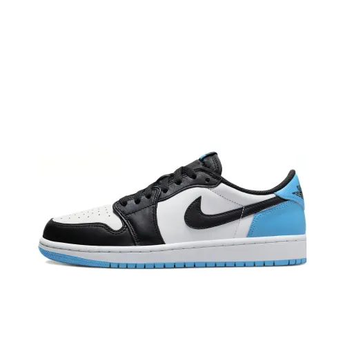 Jordan Air Jordan 1 OG 'Black Blue Thumb' Low Top Vintage Баскетбольные Кроссовки Женские Черный Белый Синий