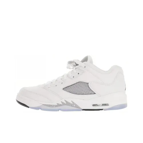 Jordan Air Jordan 5 Retro Low Wolf GREY Low Top Винтажные баскетбольные кроссовки Женские Белые