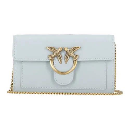 PINKO с коровьей кожей и полиуретаном кошелек сумка через плечо стандартный женский светло-синий