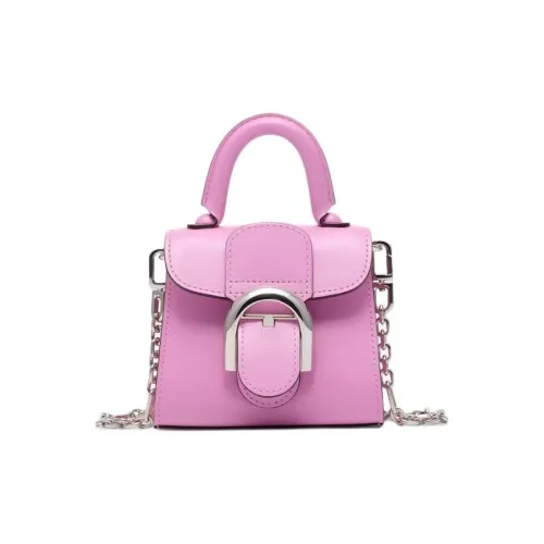 Delvau Brillant Коробка Голень Телячья кожа Сумка Сумка через плечо Сумка через плечо Экстра мини Женская Розовая