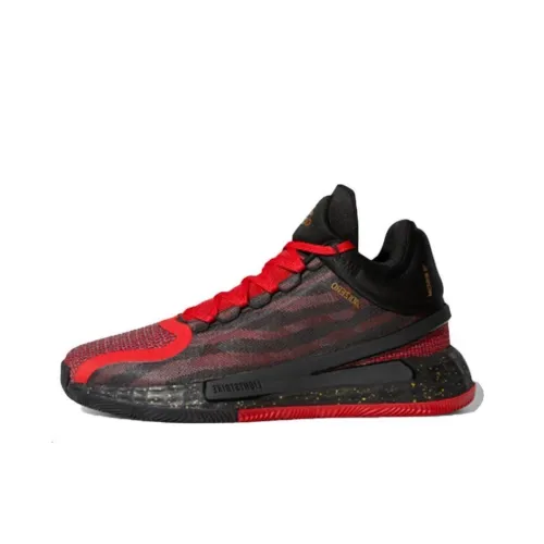 Adidas D Rose 11 CNY Slip-Resistant Abrasion-Resistant High Top Баскетбольные кроссовки Унисекс Черный Красный Золото