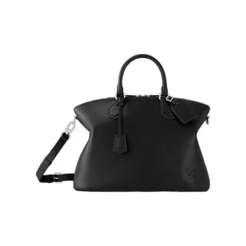 LOUIS VUITTON Lock It MilléSIME Телячья кожа Тоут Сумка Сумка для покупок Сумка Сумка через плечо Мужская Черная
