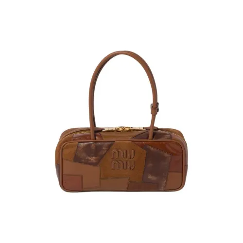MIU MIU Коровья кожа и овчина Сумка на плечо Женская Коньяк