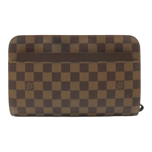 LOUIS VUITTON Холст Клатч Унисекс Коричневый