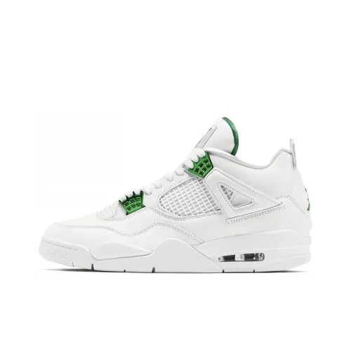Jordan Air Jordan 4 Retro 'Green Metallic' Mid Top Винтажные баскетбольные кроссовки Unisex Белый Зеленый