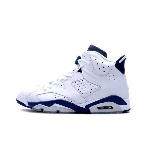 Jordan Air Jordan 6 Retro Midnight Blue MID Топ Винтажные баскетбольные кроссовки Мужские Белый Синий