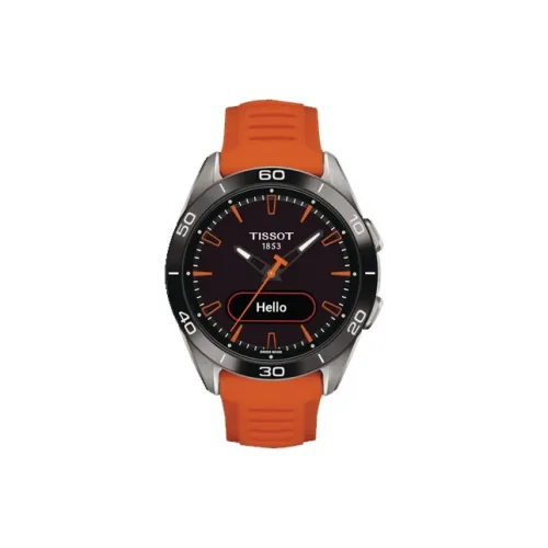 TISSOT Quartz Механизм Унисекс Часы 43,75 мм Черный Циферблат Титан Корпус Часы Силиконовый Ремешок