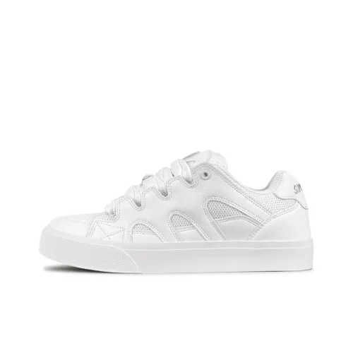 LuzaoT SUPER DRAG Пухлые туфли Slip-resistant Abrasion-resistant Низкий топ Скейтборд Кроссовки Unisex Pure White