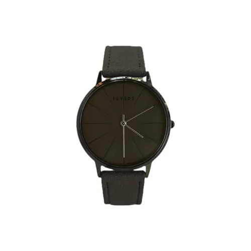 FEYERT Fett Linear Collection Кварцевый механизм Кожаный ремешок Часы Унисекс Черный циферблат