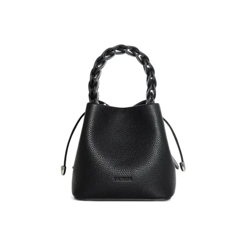 teenmix Сумка через плечо из коровьей кожи с синтетической кожей ведрообразная сумка женская черный экрю синий