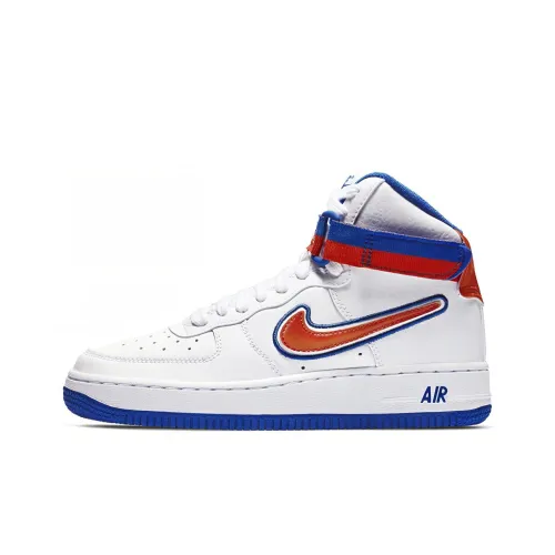 Nike Air FORCE 1 LV8 Sport Knicks Легкий Высокий Топ Скейтбординг Кроссовки Унисекс Белый Синий Красный