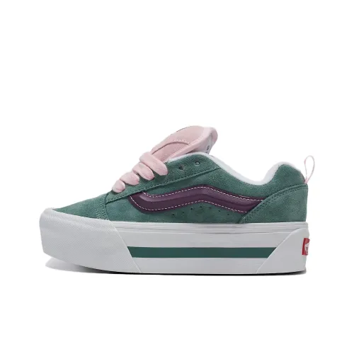 Vans Knu Stack Slip-resistant Abrasion-resistant Lightweight Low-Top Skateboarding Shoes Women's Green Pink Ванз Кну Стэк Слип-резистентный Устойчивый к истиранию Легкий Низкий Топ Скейтбординг Кроссовки Женские Зеленый Розовый