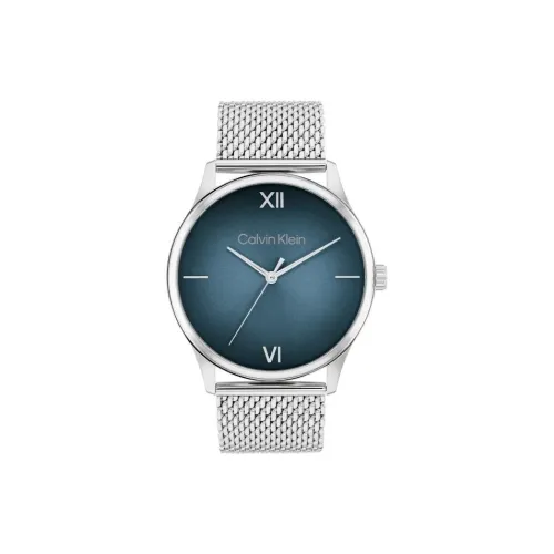CK Calvin Klein Мужские часы Кварцевый механизм Стальной ремешок 43 мм Синий циферблат