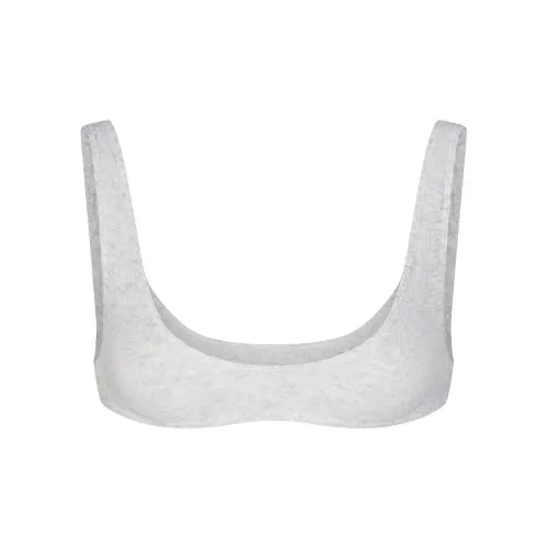 SKIMS THREADBARE Ребро MICRO Scoop Бюстгальтер Bra Женские Light Melanж GREY Светлый Фотиния Серый