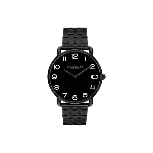 COACH Кварцевые часы механизм ремешок из нержавеющей стали черный циферблат унисекс