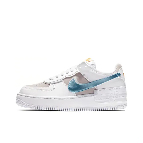 Nike Air FORCE 1 Shadow Покрытие Slip-Resistant Низкие Кроссовки для скейтбординга Женские Белые Серые Синие