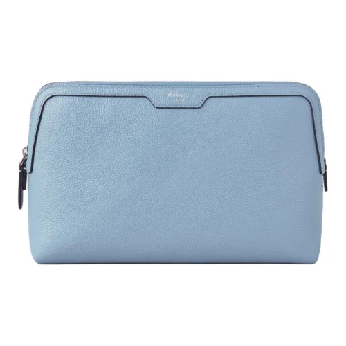 Mulberry Классический Small Grain Кожа Косметичка Средний Женские Синий Серый