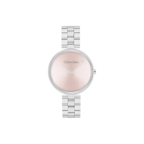 CK Calvin Klein Наручные часы Кварцевый механизм Стальной ремешок 32 мм Розовый циферблат Женские часы