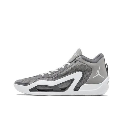 Джордан Tatum 1 'Cool GREY' Амортизация MID Топ Баскетбольные кроссовки Мужской Серый Белый