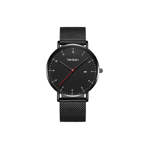 BENKEN Кварцевый механизм Часы Мужские Черный циферблат