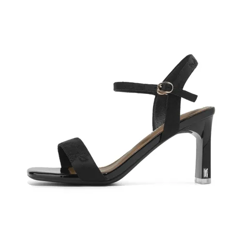 JOSINY Фестиваль Циси Модная одежда Сандалии 8,5 см Женские Черный Экрю